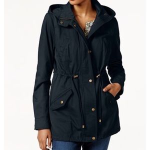 NWT BLACK Style & Co Cotton Hooded Jacket- Large